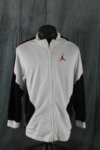 Air Jordan Track Jacket - White with Black and Red Trim - Men's Medium - $59.00
