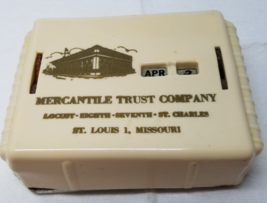 Mercantile Trust Company Coin Bank Calendar Not Working Imperfect 1950 S... - $15.15