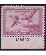 RW5 - $1 F-VF &quot;Pintail &amp; Hen&quot; Scarce Pl# 138602 Single Duck Stamp Mint H - £125.80 GBP