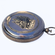 Nautical Ross London Brass round Pocket Compass Marine Navigational Roya... - $18.73