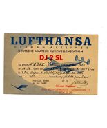 QSL Card DJ2SL Lufthansa German Airlines 1956 - $13.86