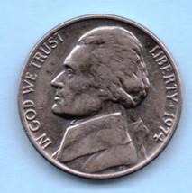 1974 P Jefferson Nickel - Circulated - Light Wear - $0.05