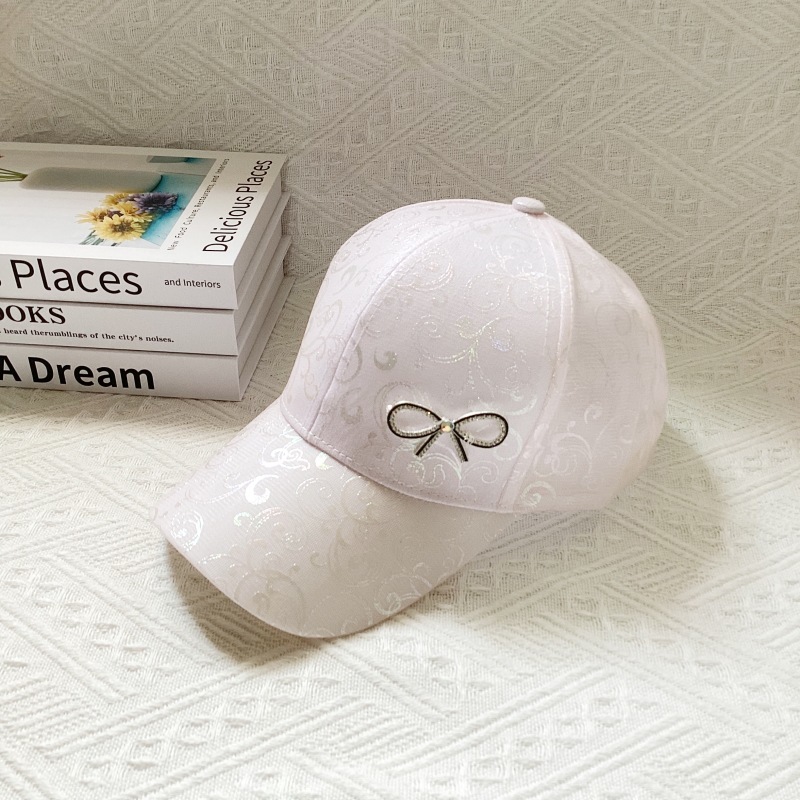 Summer Net Women's Hat Net Gauze Breathable Shade Hat Diamond Bow Baseball Cap S