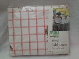 VTG Martha Stewart everyday Vinyl 60x84 Flannel-Backed Tablecloth Cherry Blossom - £16.52 GBP