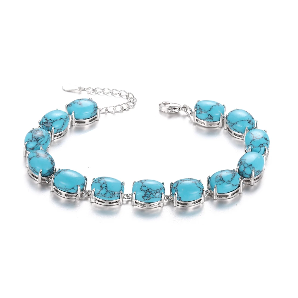 Natural Labradorite Bracelet 925 Sterling Silver Bracelet Turquoise Amethyst Gem - £30.57 GBP