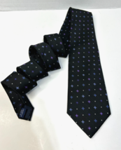 Knightsbridge Mens Necktie Tie Midnight Sky Black w/ Blue/Purple Stars 58" - $14.80