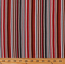 Red Brown Stripes Lightweight 4-Way Stretch Rayon Jersey Knit Fabric BTY D441.15 - $6.47