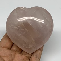 298.8g, 3.1&quot; x 3.1&quot; x 1.4&quot; Rose Quartz Heart Healing Crystal @Madagascar, B17397 - £19.12 GBP