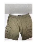 Tommy Hilfiger Cargo Shorts Mens Green Khaki Pockets Cotton Walking Size 36 - $24.95