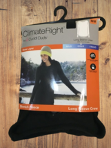 Climate Right Cuddl Duds Stretch Fleece Long sleeve Crew Top Black Womens Size M - £11.07 GBP