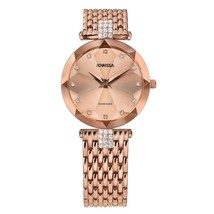 FACET STRASS Brilliant-Cut Rose GP Swiss Quartz Watch 15m Band Rose Dial - $569.99