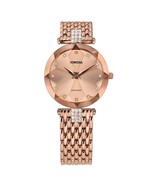 FACET STRASS Brilliant-Cut Rose GP Swiss Quartz Watch 15m Band Rose Dial - $782.03 CAD