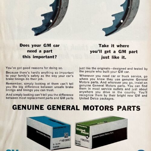 GM General Motors Parts Advertisement 1965 Chevy Pontiac Buick Cadillac ... - $19.99