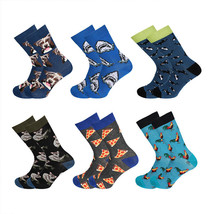 6 Pairs Mens Cotton Socks Funny Animal Aliens Novelty Dress Crew Socks G... - $33.99