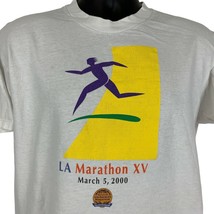 2000 LA Marathon Vintage Y2Ks T Shirt Large Runner Los Angeles Honda Mens White - £19.03 GBP