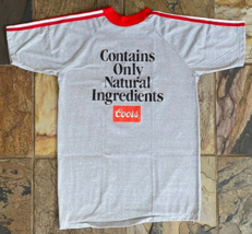 Vtg COORS T-Shirt-Contains Only Natural Ingredients-White-L-Single Stitc... - £47.82 GBP