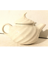 Vintage Camark Pottery Teapot White Swirl 5&quot;H 7&quot;W USA ca 1950s - £17.69 GBP