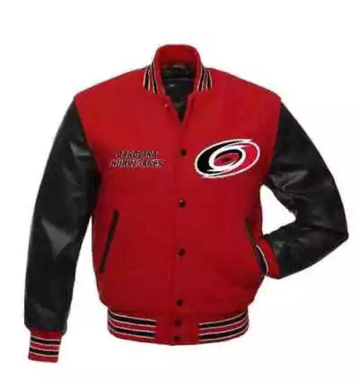 DSharks Carolina Hurricanes Varsity Jacket – Red &amp; Black Edition - $150.00+