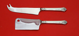 Damask Rose by Oneida Sterling Silver Cheese Server Serving Set 2pc HHWS  Custom - £90.01 GBP