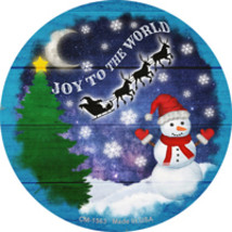 Joy to the World Snowman Novelty Circle Coaster Set of 4 - £15.69 GBP