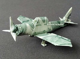 AIRPLANE ZERO Money Origami Jet Fighter Dollar Military Army Navy Marine... - $95.00