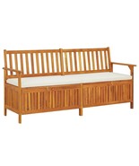  Bench Brown, Cream White Solid Acacia wood, 100% polyester fabric - $373.49