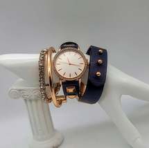 Jessica Carlyle Womens Watch and Bracelet Set Navy - £14.38 GBP