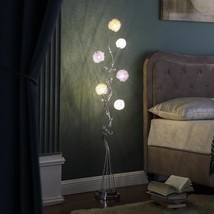 Hand-made Floral-Shaped LED Floor Lamp Aluminum Floral Buds Living Room Bedroom - £123.89 GBP