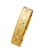 Genuine 14k Yellow Gold Ladies 18mm Wide Starburst Bangle Bracelet 7&quot; or 8&quot; - $2,852.00+