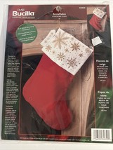 2002 Bucilla Counted Cross Stitch Snowflake Christmas Stocking Cuff Kit #84850 - £9.54 GBP