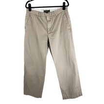 Banana Republic Mens Khaki Pants Straight Leg Cotton Solid Beige 35X32 - $12.59