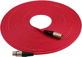 GLS Audio 50ft Mic Cable Patch Cords - XLR Male to XLR Female Red - £37.10 GBP