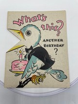 Vintage Hallmark Birthday Card 1940&#39;s-1950&#39;s Chirping Bird Postcard Rare - £3.78 GBP