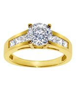 Solid Genuine 14k Gold 1.5ct Round Diamonette Cubic Zirconia Engagement ... - $641.52+