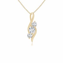 ANGARA Natural Diamond Three Stone Pendant Necklace in 14K Gold (GVS2, 0.5 Ctw) - £1,398.14 GBP