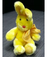 Yellow Bunny Rabbit with ribbon Soft PLUSH STUFFED ANIMAL - £7.83 GBP