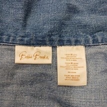 Bobbie Brooks BB3S112 Womens M Blue Embroidered Floral Button Front Denim Jacket image 3