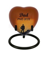 Motorcycle Rider Silhouette Heart Keepsake Urn - Stand Option - $40.96 CAD