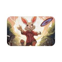 Disc Golf Rabbit: Bunny Aiming Frisbee for Basket Chain - Bath Mat - $32.66+