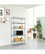 Sturdy 5 Shelf Carbon Steel Storage Rack Sleek Silver Gray Durable&amp;Easy ... - $90.25 CAD