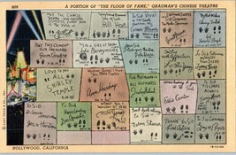 A Portion of The Floor of Fame Graumans Chinese Theatre California Postcard - £8.87 GBP