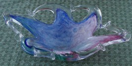 Beautiful Stretch Glass Decorative Bowl, Colorful, Gorgeous Art Glass Piece - £23.80 GBP