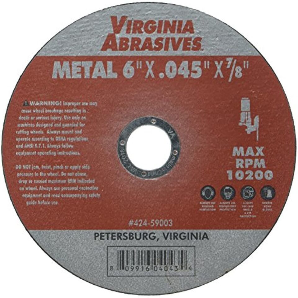 VIRGINIA ABRASIVES 424-59003 6x.045x7/8 Cutting Wheel - $18.11