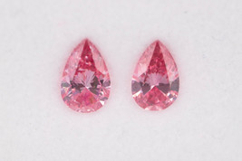 Argyle 4P Match Pair 0.43ct Natural Loose Fancy Vivid Pink Pear Shape Diamonds - £137,615.48 GBP