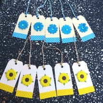 Set of 10 handmade floral gift tags all occasion - $10.84