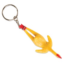 Retro Funny Stretchy RUBBER CHICKEN KEYCHAIN Backpack Charm Svengoolie W... - $3.97