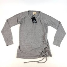 Cha Sor Womens Medium Sweater Top Grey Long Sleeve String Tie New - £23.66 GBP