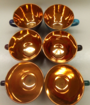 6 Copnhgn Denmrk Confetti Cups, Vibrant Colors, Bright Gold LINING/TRIM No Plate - £47.85 GBP