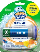 Scrubbing Bubbles Fresh Gel Toilet Cleaning Stamp, Citrus, Dispenser with 6 Stam - £12.75 GBP