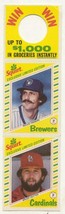 Squirt Bottle Topper 1982 2 baseball cards Rollie Fingers &amp; Bruce Sutter - £8.02 GBP